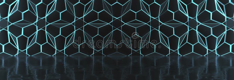σκούρα λάμψη απεικόνιση futuristic hall 3d ελεύθερη απεικόνιση δικαιώματος