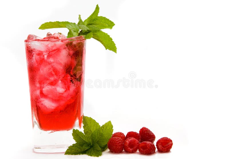 Raspberry cocktail with mint. Raspberry cocktail with mint