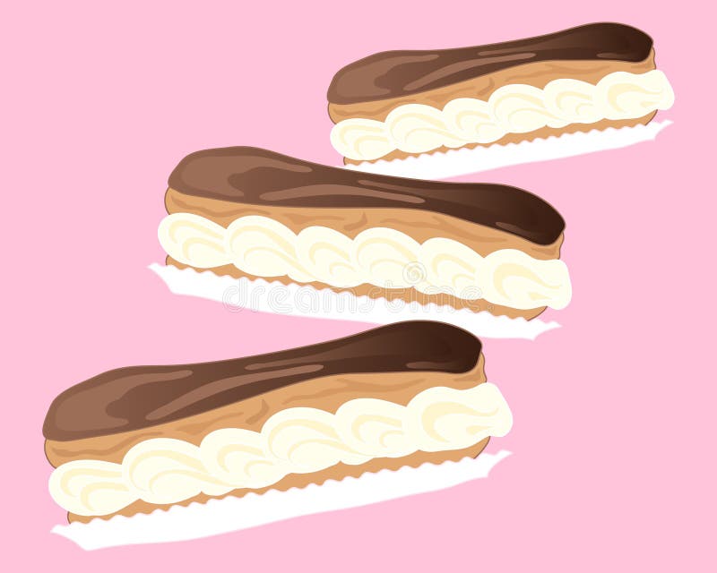 Σοκολάτα eclairs απεικόνιση αποθεμάτων Σοκολάτα eclairs απεικόνιση αποθεμάτων