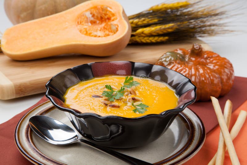 Σούπα κολοκύνθης Butternut στοκ φωτογραφία
