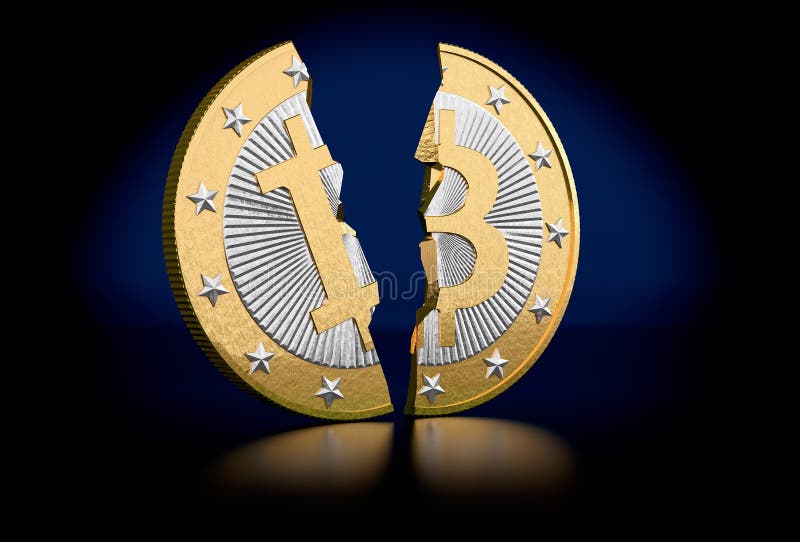 Σπασμένο Bitcoin ελεύθερη απεικόνιση δικαιώματος