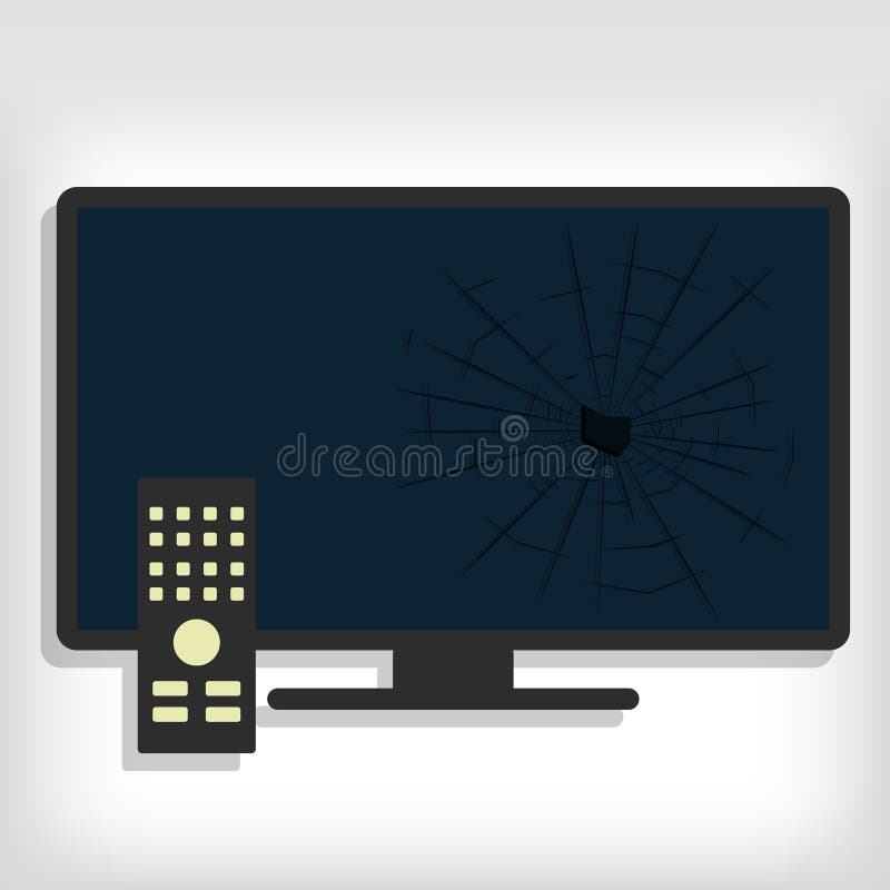 Σπασμένο έξυπνο όργανο ελέγχου TV ελεύθερη απεικόνιση δικαιώματος