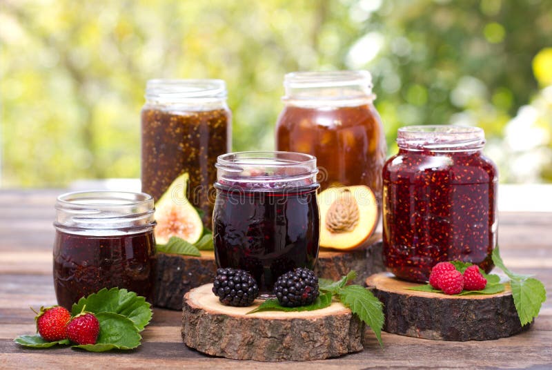 Homemade fruit jam in the jar close up. Homemade fruit jam in the jar close up