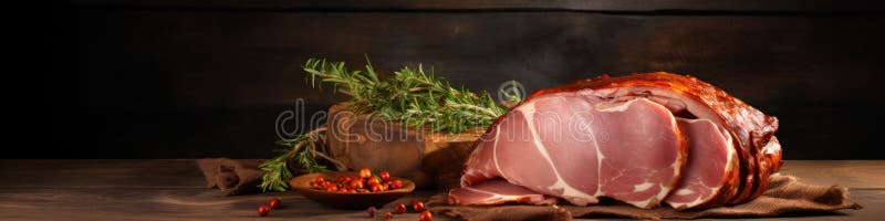 σπιτικό θερμό αστραφτερό πασχαλινό σπιράλ κόψιμο ζαμπόν διανυσματική απεικόνιση