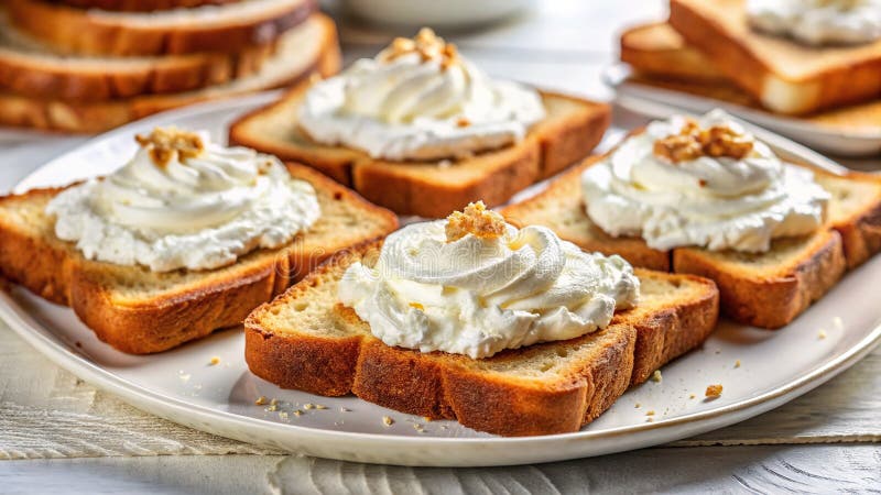 Σπιτικό Τυρί Κρέμα Gourmet Ψήνει ένα απλό γευστικό πρωινό Πρόγευμα ή σνακ σε λευκό φόντο απεικόνιση αποθεμάτων