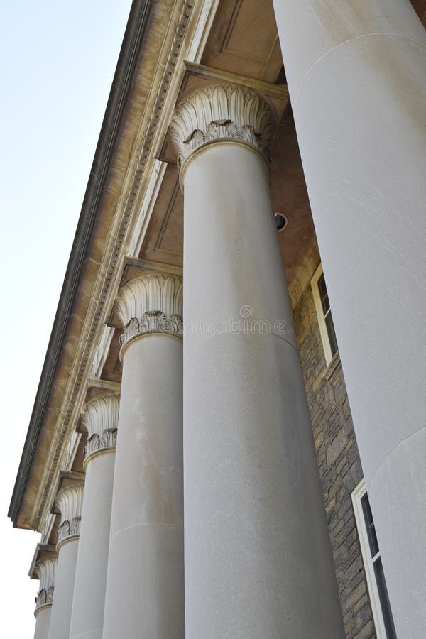 Columns of Old Main Penn State, State College Pennsylvania Limestone construction, library, over 100 years old. Columns of Old Main Penn State, State College Pennsylvania Limestone construction, library, over 100 years old