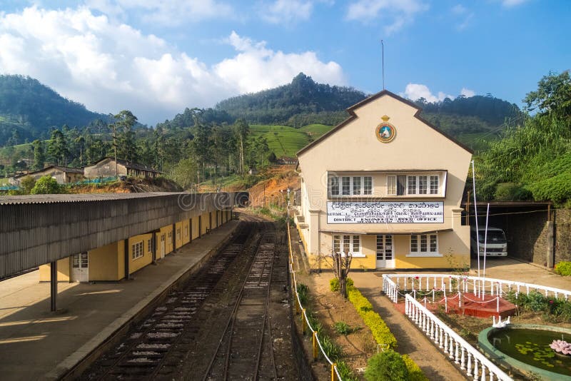 Nanu Oya, Sri Lanka - 1 March, 2014: Nanu Oya train station. It is also serving Nuwara Eliya which does not have its own train station. Nanu Oya, Sri Lanka - 1 March, 2014: Nanu Oya train station. It is also serving Nuwara Eliya which does not have its own train station.