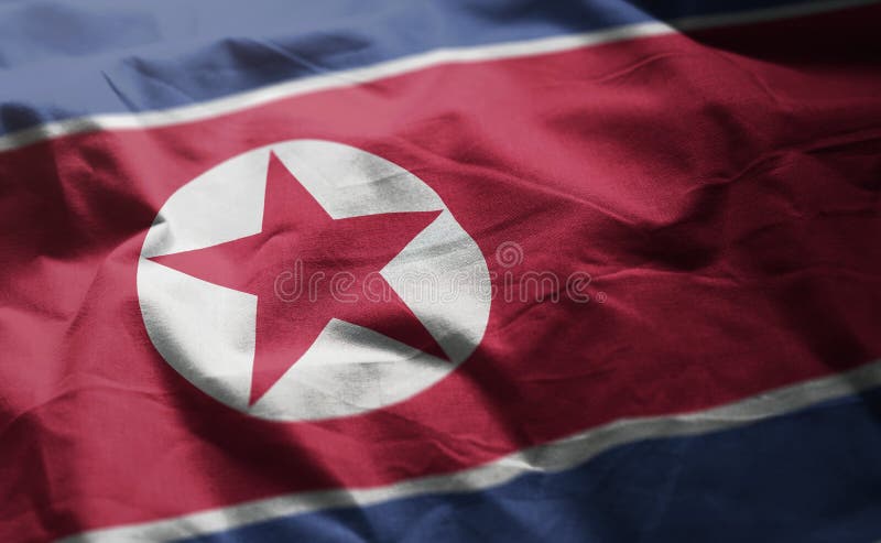 North Korea Flag Rumpled Close Up. North Korea Flag Rumpled Close Up.