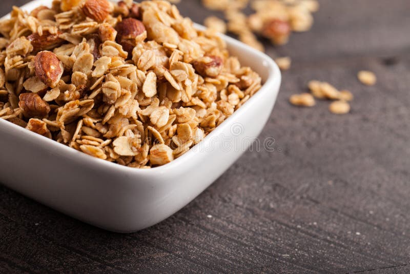 Στενός πυροβολισμός του granola στοκ εικόνα με δικαίωμα ελεύθερης χρήσης