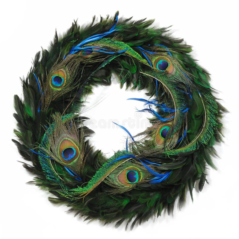 στεφάνι φτερών peacock στοκ εικόνες