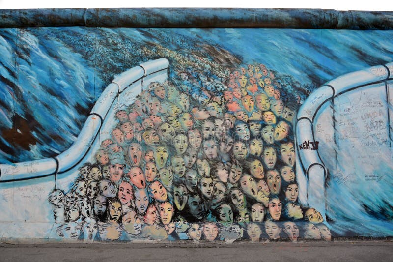 Στοά Eastside, berlinwall, στο Βερολίνο στοκ φωτογραφίες