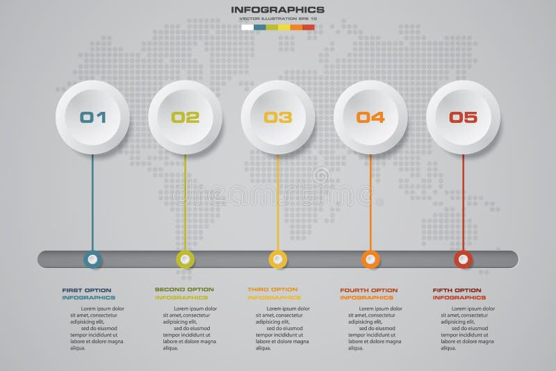 Στοιχεία σχεδίου Infographic για την επιχείρησή σας με 5 επιλογές παρουσίαση υπόδειξης ως προς το χρόνο 5 βημάτων διανυσματική απεικόνιση Στοιχεία σχεδίου Infographic για την επιχείρησή σας με 5 επιλογές παρουσίαση υπόδειξης ως προς το χρόνο 5 βημάτων διανυσματική απεικόνιση