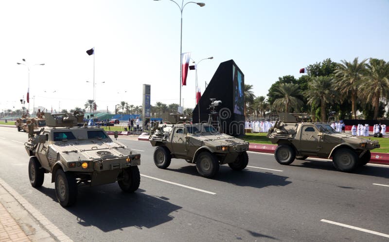 Στρατιωτική παρέλαση σε Doha, Κατάρ στοκ φωτογραφία με δικαίωμα ελεύθερης χρήσης