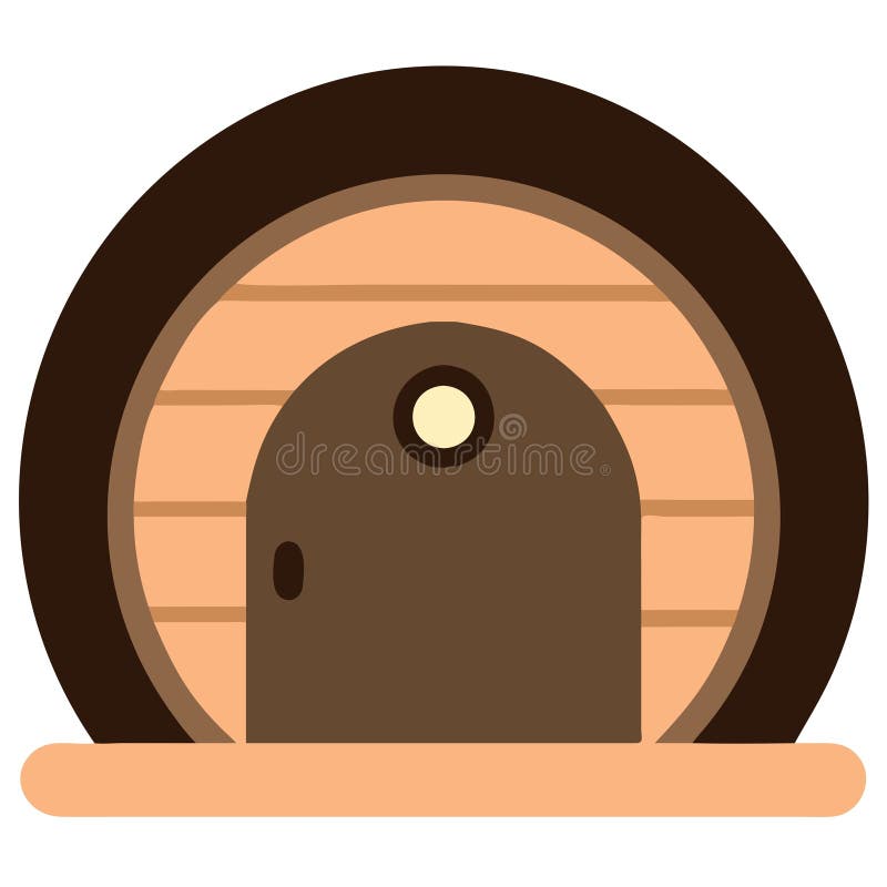 Στρογγυλή, ξύλινη φωτογραφία πορτών από το Hobbit για σχέδια φαντασίας ελεύθερη απεικόνιση δικαιώματος