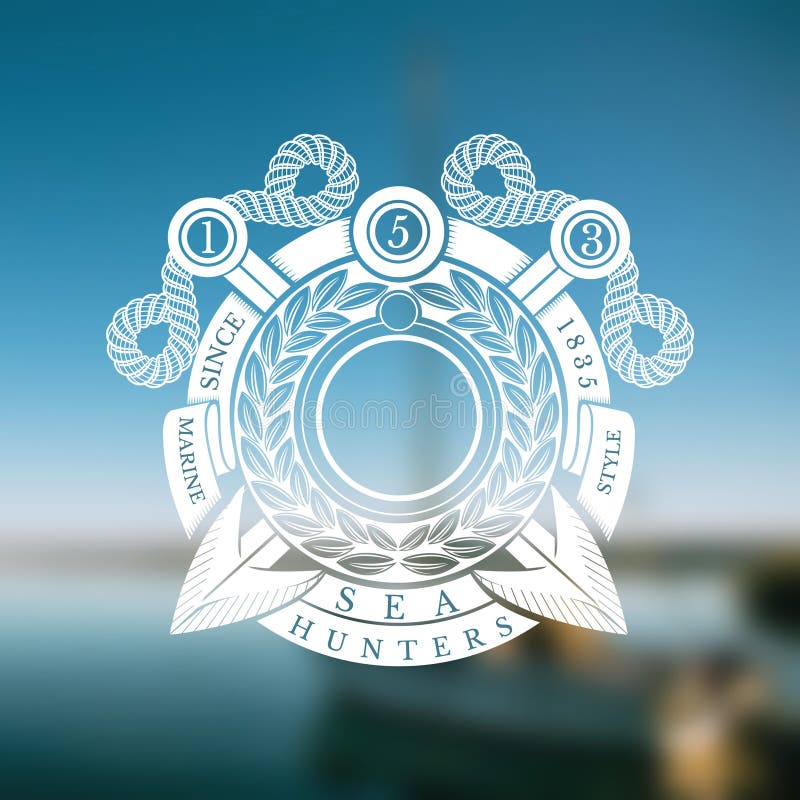 Στρογγυλό στεφάνι με σταυρωμένα άνθη Ετικέτα Θαλάσσιας Εποχής Σε Θαμπό Φόντο Φωτογραφίας απεικόνιση αποθεμάτων Στρογγυλό στεφάνι με σταυρωμένα άνθη Ετικέτα Θαλάσσιας Εποχής Σε Θαμπό Φόντο Φωτογραφίας απεικόνιση αποθεμάτων