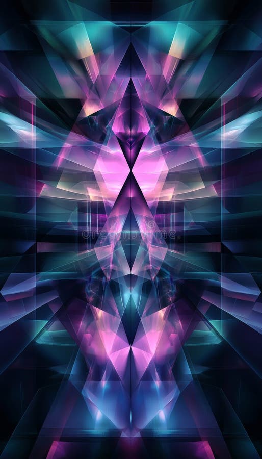 Στυλιζαρισμένο γεωμετρικό fractal μοτίβο σε μοντέρνο μινιμαλιστικό ψηφιακό σχέδιο τέχνης με ευθείες γραμμές ελεύθερη απεικόνιση δικαιώματος