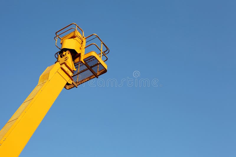 cherry picker and blue sky. cherry picker and blue sky