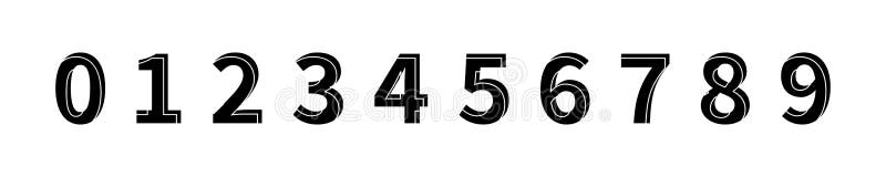 Numbers collection. Numbers form 0 to 9. 3d vintage Numbers. Vector illustration. Numbers collection. Numbers form 0 to 9. 3d vintage Numbers. Vector illustration.