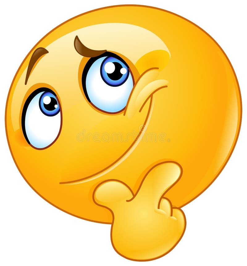 Συλλογιστείτε emoticon απεικόνιση αποθεμάτων Συλλογιστείτε emoticon απεικόνιση αποθεμάτων
