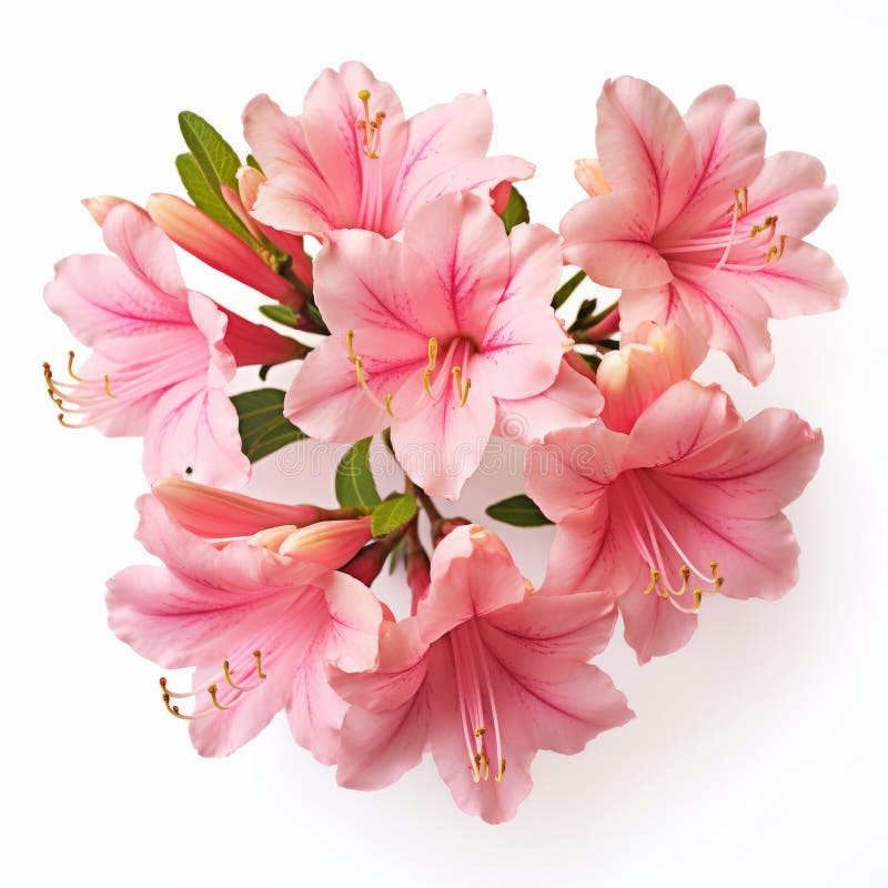συμμετρικό ροζ azalea bouquet σε λευκό φόντο ελεύθερη απεικόνιση δικαιώματος