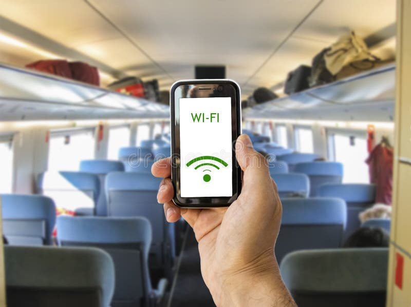 Συνδέστε το wifi στο τραίνο στοκ φωτογραφία με δικαίωμα ελεύθερης χρήσης