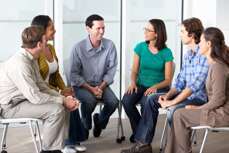 People Meeting In Support Group. People Meeting In Support Group