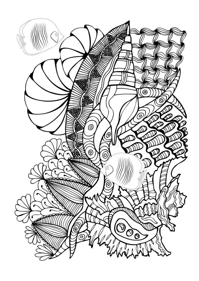 Συρμένη χέρι σελίδα στο ύφος zendoodle για το ενήλικο χρωματίζοντας βιβλίο Abst διανυσματική απεικόνιση Συρμένη χέρι σελίδα στο ύφος zendoodle για το ενήλικο χρωματίζοντας βιβλίο Abst διανυσματική απεικόνιση