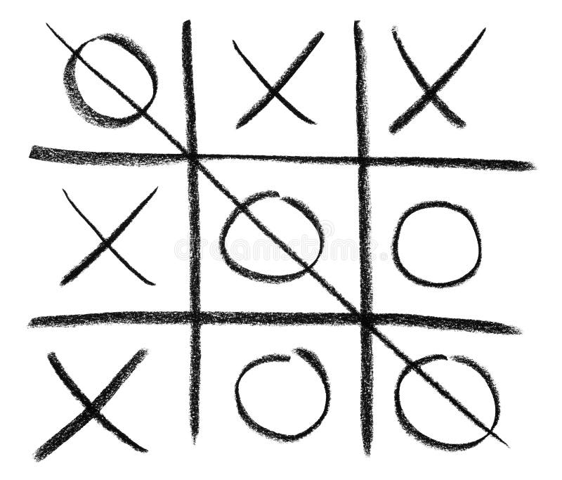 Hand-drawn tic-tac-toe game, isolated on white. Hand-drawn tic-tac-toe game, isolated on white.