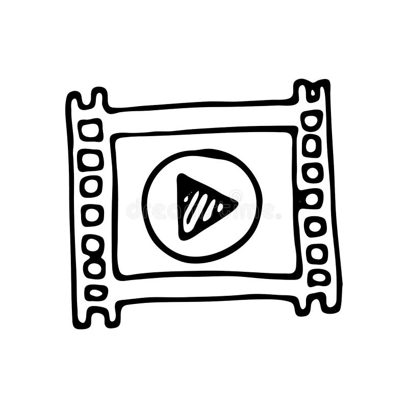 Συρμένο χέρι εικονίδιο ταινιών doodle Συρμένο χέρι μαύρο σκίτσο Symbo σημαδιών ελεύθερη απεικόνιση δικαιώματος Συρμένο χέρι εικονίδιο ταινιών doodle Συρμένο χέρι μαύρο σκίτσο Symbo σημαδιών ελεύθερη απεικόνιση δικαιώματος