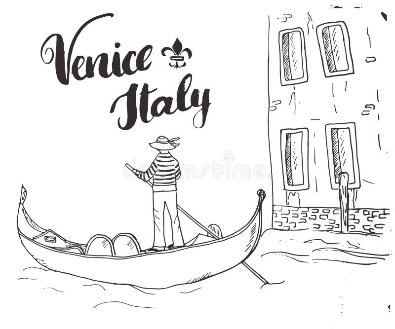 Συρμενός Gondolier Doodle σκίτσων της Βενετίας Ιταλία χέρι και γράφοντας χειρόγραφο σημάδι, grunge καλλιγραφικό κείμενο επίσης co διανυσματική απεικόνιση Συρμενός Gondolier Doodle σκίτσων της Βενετίας Ιταλία χέρι και γράφοντας χειρόγραφο σημάδι, grunge καλλιγραφικό κείμενο επίσης co διανυσματική απεικόνιση