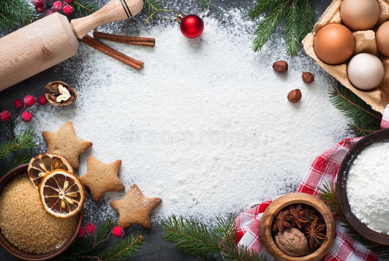 Συστατικά για το ψήσιμο Χριστουγέννων μαγειρέματος