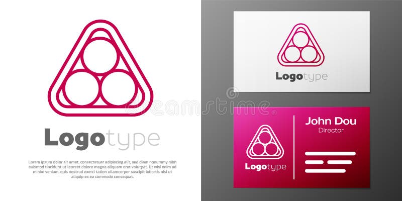 σφαιρίδια γραμμής logotype σε ένα τρίγωνο rack απομονωμένο σε λευκό φόντο. στοιχείο προτύπου σχεδίασης λογότυπου. διάνυσμα διανυσματική απεικόνιση