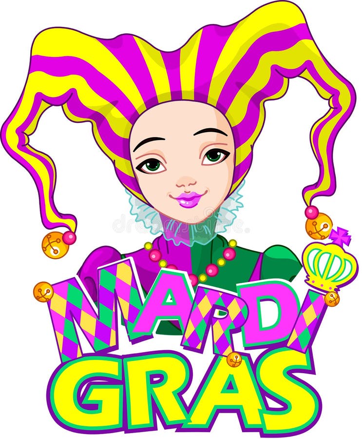 Mardi Gras harlequin lady design. Mardi Gras harlequin lady design