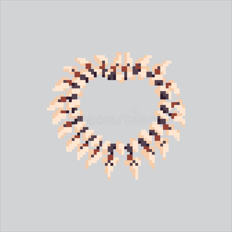 Σχέδιο Pixel Εικονίδιο Αρχαίο πέτρινο Εποχή των Οστών Περιδέραιο Διάνυσμα απεικόνισης για σχεδιασμό παιχνιδιών ελεύθερη απεικόνιση δικαιώματος