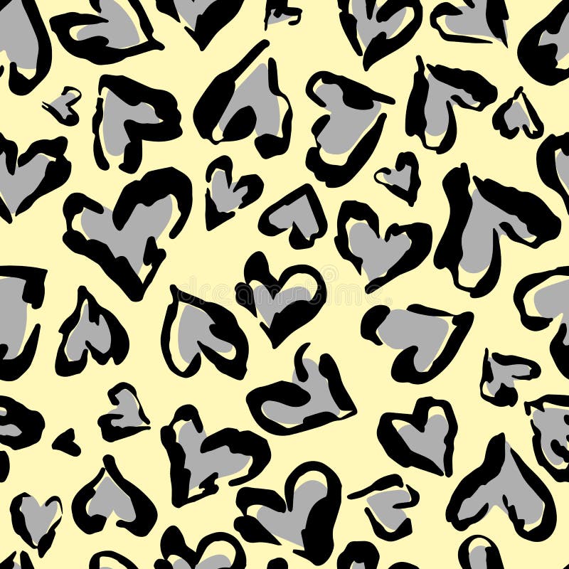 Leopard pattern. Seamless vector print. Abstract repeating pattern - heart leopard skin imitation can be painted on clothes or fabric. Leopard pattern. Seamless vector print. Abstract repeating pattern - heart leopard skin imitation can be painted on clothes or fabric.