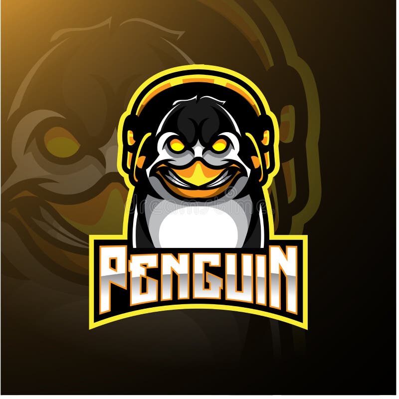 Σχέδιο λογότυπων μασκότ Penguin με τα ακουστικά ελεύθερη απεικόνιση δικαιώματος Σχέδιο λογότυπων μασκότ Penguin με τα ακουστικά ελεύθερη απεικόνιση δικαιώματος