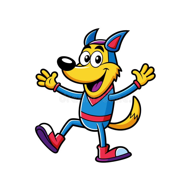 Σχεδίαση Creative Cartoon Dance Dog διανυσματική απεικόνιση