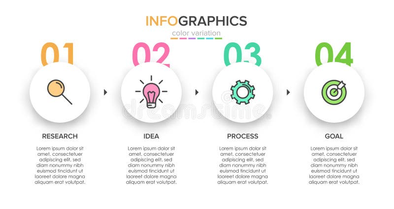 Σχεδίαση infographic με εικονίδια και 4 επιλογές ή βήματα Διάνυσμα λεπτής γραμμής Επιχειρηματική ιδέα της πληροφορίας Μπορεί να χ ελεύθερη απεικόνιση δικαιώματος
