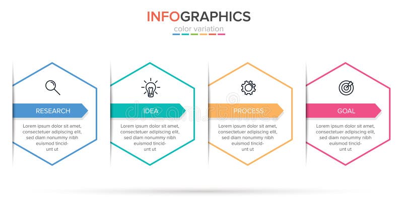 Σχεδίαση infographic με εικονίδια και 4 επιλογές ή βήματα Διάνυσμα λεπτής γραμμής Επιχειρηματική ιδέα της πληροφορίας Μπορεί να χ απεικόνιση αποθεμάτων