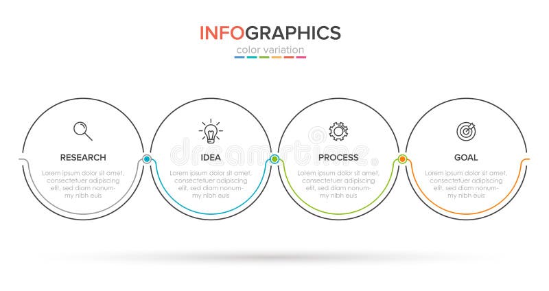 Σχεδίαση infographic με εικονίδια και 4 επιλογές ή βήματα Διάνυσμα λεπτής γραμμής Επιχειρηματική ιδέα της πληροφορίας Μπορεί να χ διανυσματική απεικόνιση