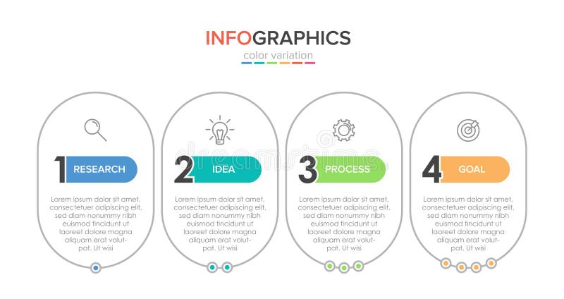 Σχεδίαση infographic με εικονίδια και 4 επιλογές ή βήματα Διάνυσμα λεπτής γραμμής Επιχειρηματική ιδέα της πληροφορίας Μπορεί να χ διανυσματική απεικόνιση