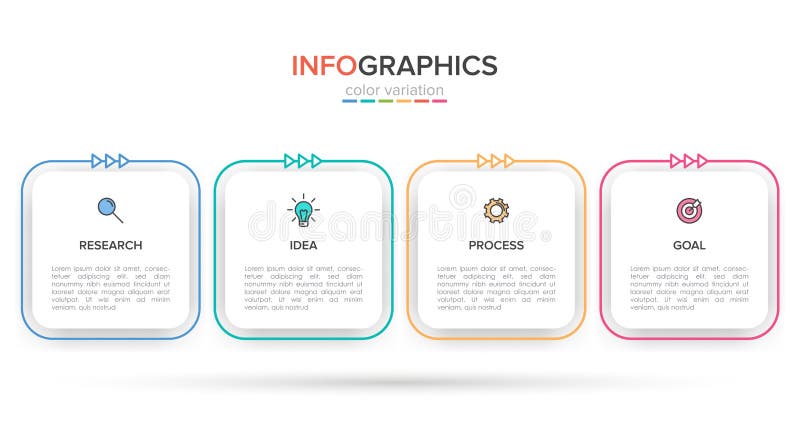 Σχεδίαση infographic με εικονίδια και 4 επιλογές ή βήματα Διάνυσμα λεπτής γραμμής Επιχειρηματική ιδέα της πληροφορίας Μπορεί να χ διανυσματική απεικόνιση