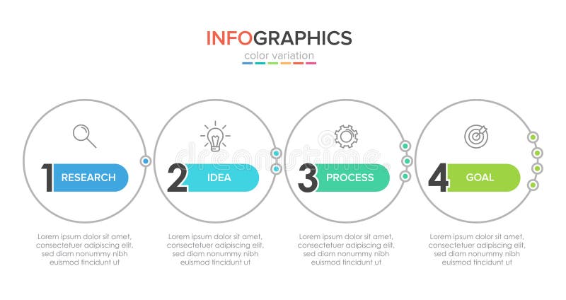 Σχεδίαση infographic με εικονίδια και 4 επιλογές ή βήματα Διάνυσμα λεπτής γραμμής Επιχειρηματική ιδέα της πληροφορίας Μπορεί να χ διανυσματική απεικόνιση