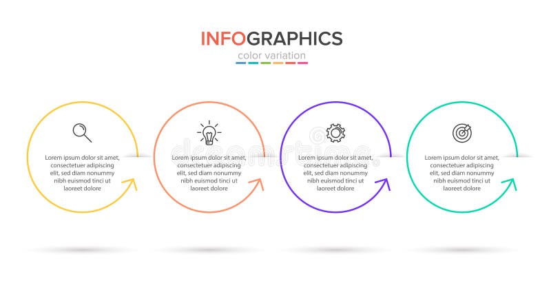 Σχεδίαση infographic με εικονίδια και 4 επιλογές ή βήματα Διάνυσμα λεπτής γραμμής Επιχειρηματική ιδέα της πληροφορίας Μπορεί να χ διανυσματική απεικόνιση
