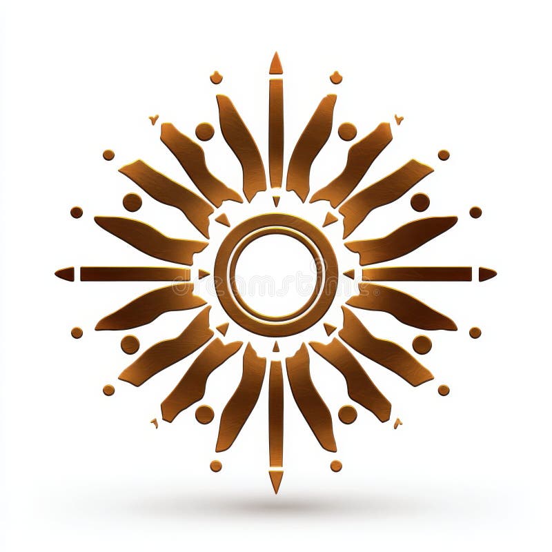 Σχεδίαση Mandala Abstract Copper Sunburst ελεύθερη απεικόνιση δικαιώματος