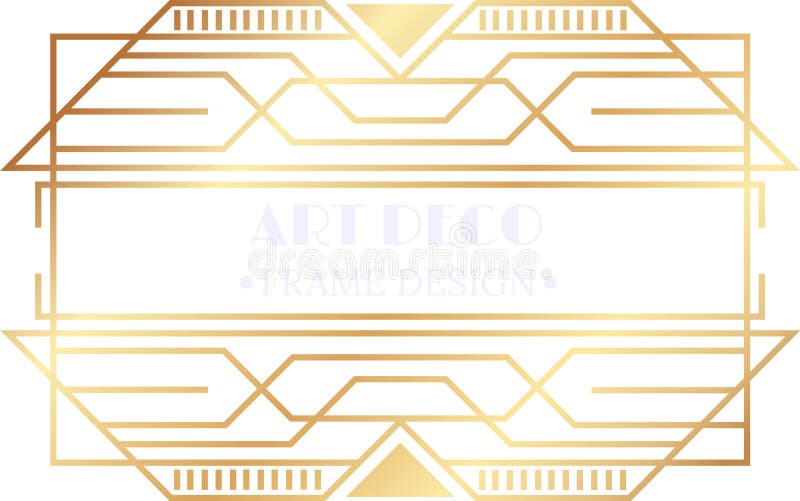 Σχεδίαση πλαισίου Golden art deco με κομψά γεωμετρικά τρίγωνα γραμμών και εξελιγμένη αισθητική ιδανική για ελεύθερη απεικόνιση δικαιώματος