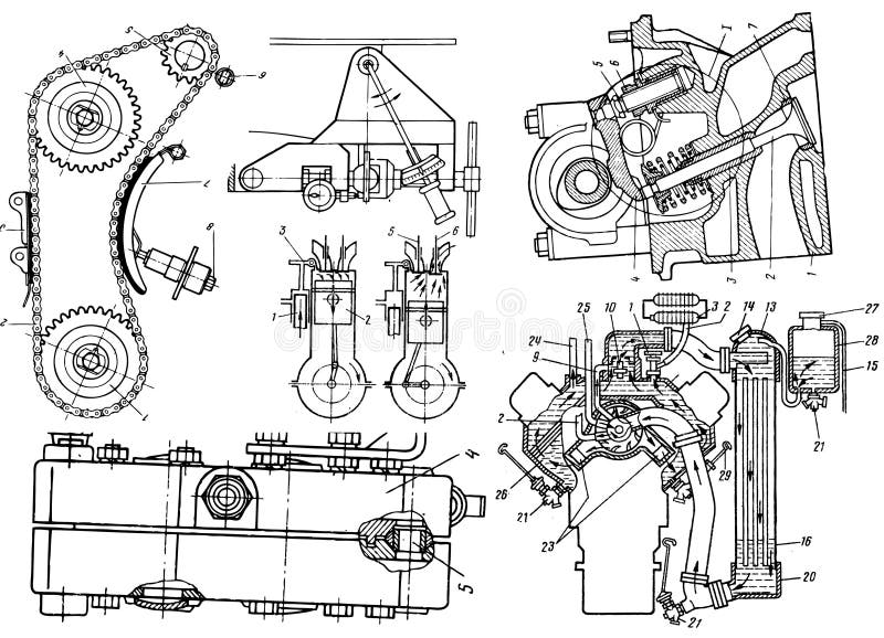 Technical drawing or blueprint on white background. Technical drawing or blueprint on white background