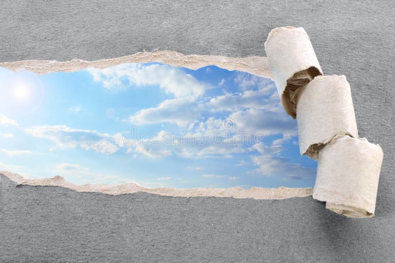 Ripped paper and sky background. Ripped paper and sky background