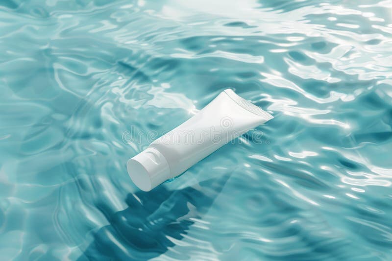 A tube of toothpaste floats in a pool of water, creating a surreal and unexpected sight. AI Generative AI generated. A tube of toothpaste floats in a pool of water, creating a surreal and unexpected sight. AI Generative AI generated