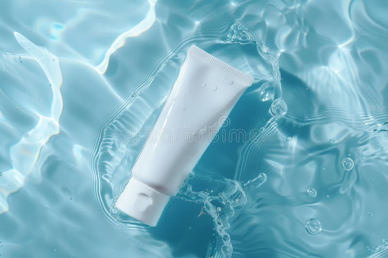 A tube of toothpaste floats in a pool of water, creating a surreal and unexpected sight. AI Generative AI generated. A tube of toothpaste floats in a pool of water, creating a surreal and unexpected sight. AI Generative AI generated